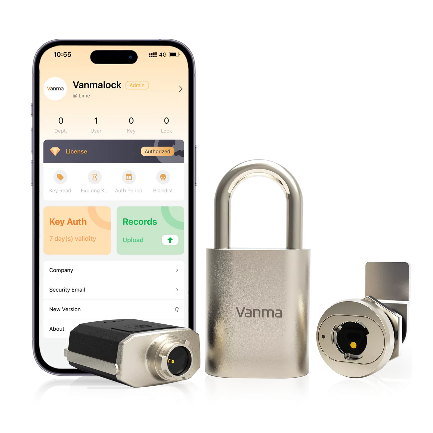 Obrázek 3 Management zámků a klíčů přes mobilní aplikaci Vanma Vanma locks 3 1